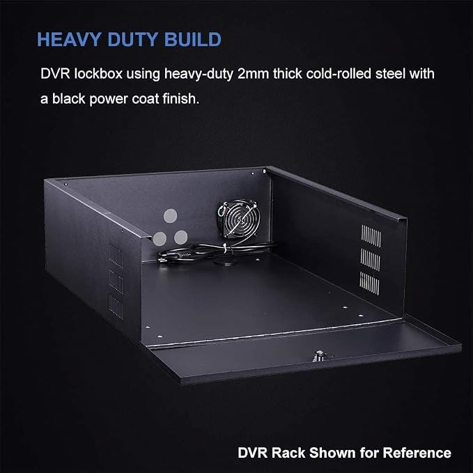 Kenuco White Heavy Duty 16 Gauge Steel DVR Security Lockbox - Image 4