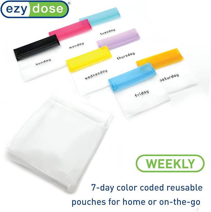 EZY DOSE Reusable 7-Day Pill Pouch Set, Durable Multi-Purpose Travel-Sized - Image 4