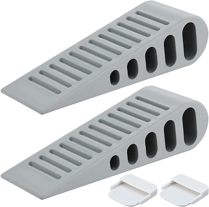 JQK Rubber Door Stopper Wedge, Wooden Floor, DSB61-GY-P6 by Homeimprovement