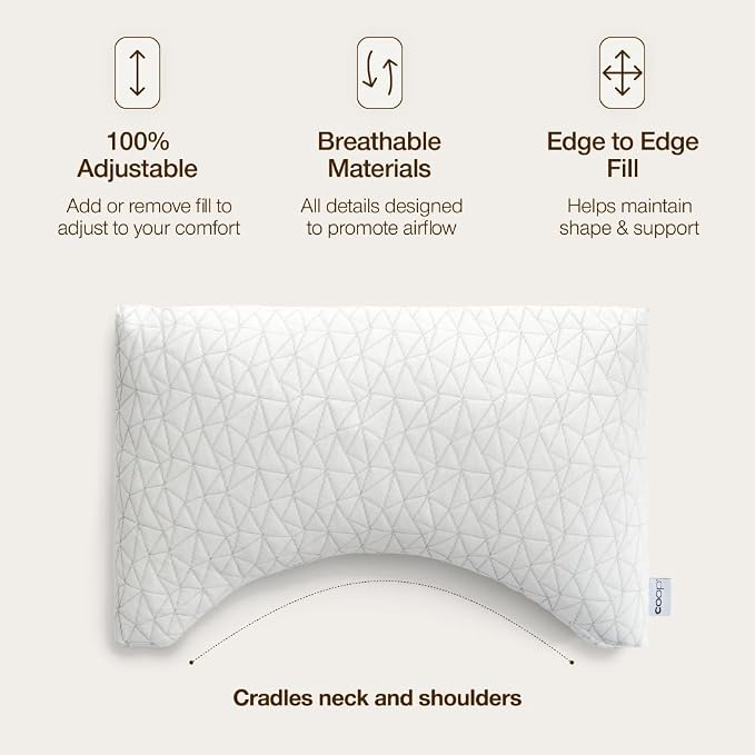 Coop Home Goods Original Crescent Adjustable Pillow, King Bed Pillows - Image 5