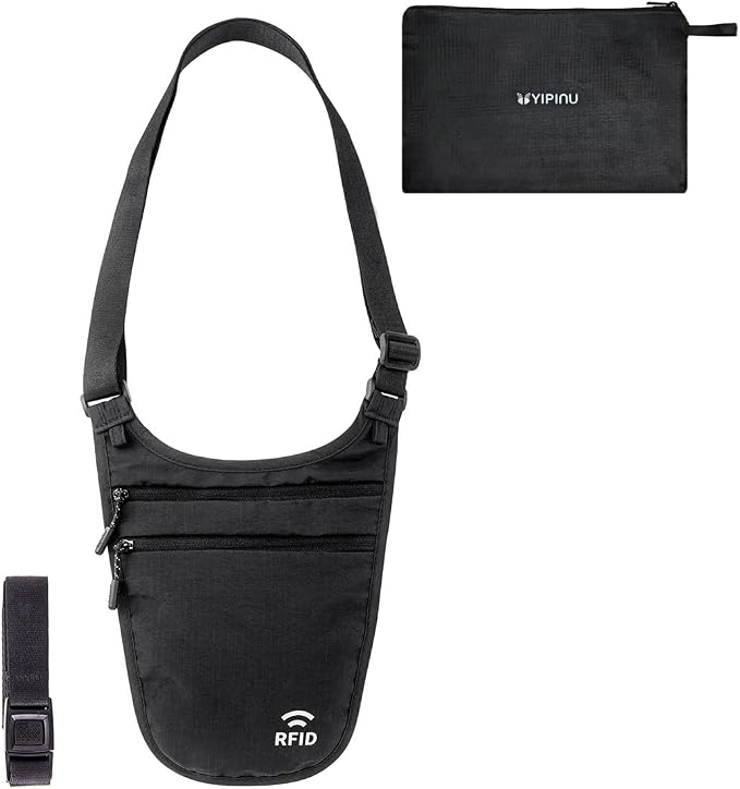 Crossbody Money Belt for Travel Women & Men Hidden, Travel Wallet Pouch by YIPINU