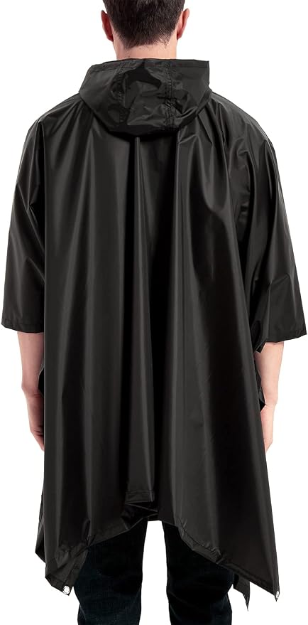 salamra Hooded Rain Poncho Waterproof Raincoat Jacket - Image 7