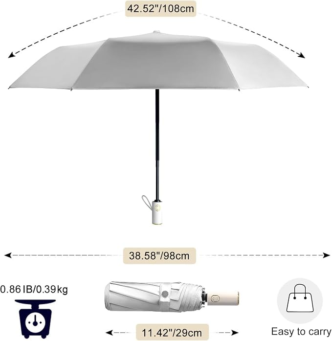 Cuby UV Sun Umbrella Compact Folding Travel Umbrella Auto Open and Close - Image 7