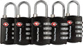 5 Pack TSA Luggage Locks with 4 Digit Combination – Heavy Duty Set Your Own by TravelMore