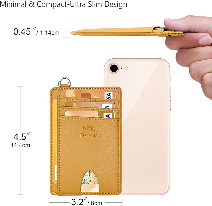 FurArt Slim Minimalist Wallet, Front Pocket Wallets, RFID Blocking, Credit Card - Image 7