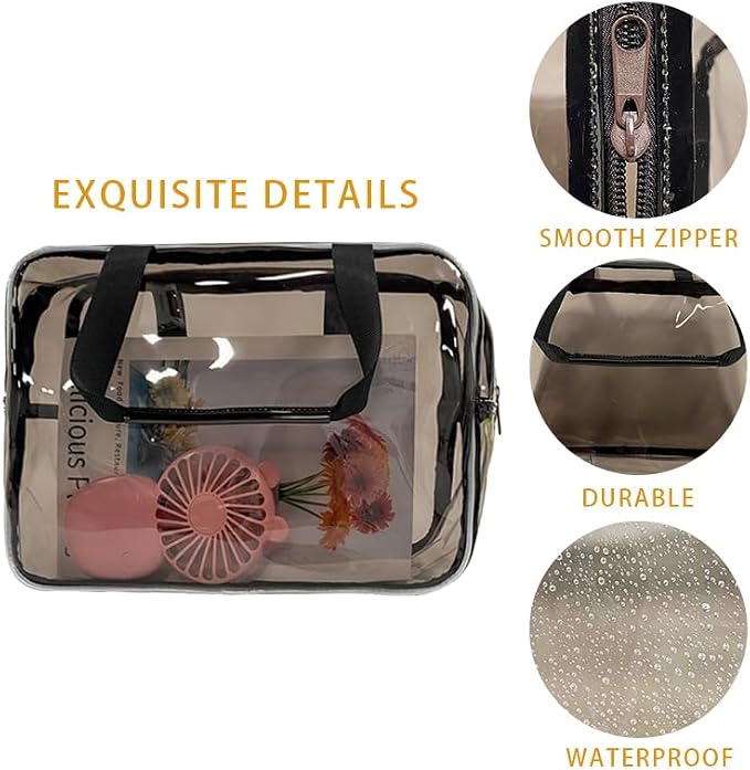 Travel Clear Waterproof PVC Bag, Toiletry Carry Pouch Makeup Artist Bag - Image 4