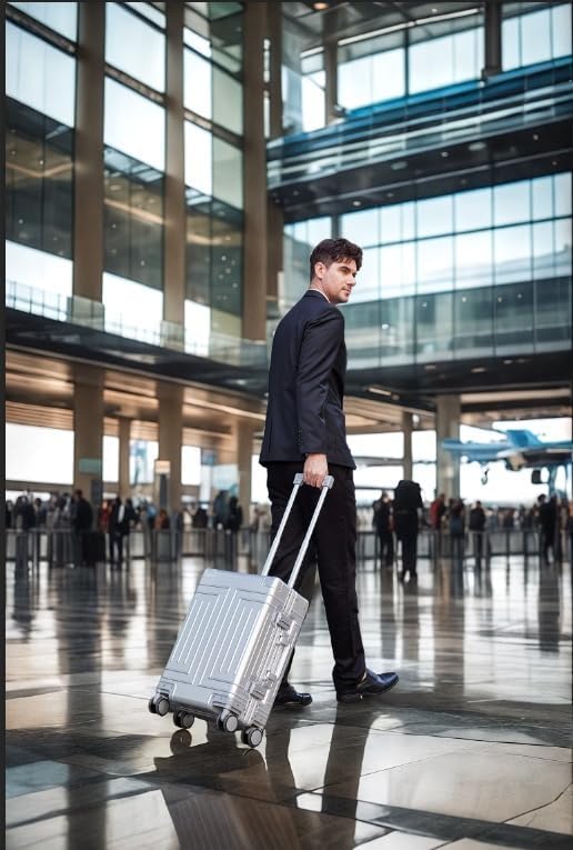 All Aluminum 20'' Luggage with Removable Spinner Wheels, Provide Spare - Image 4