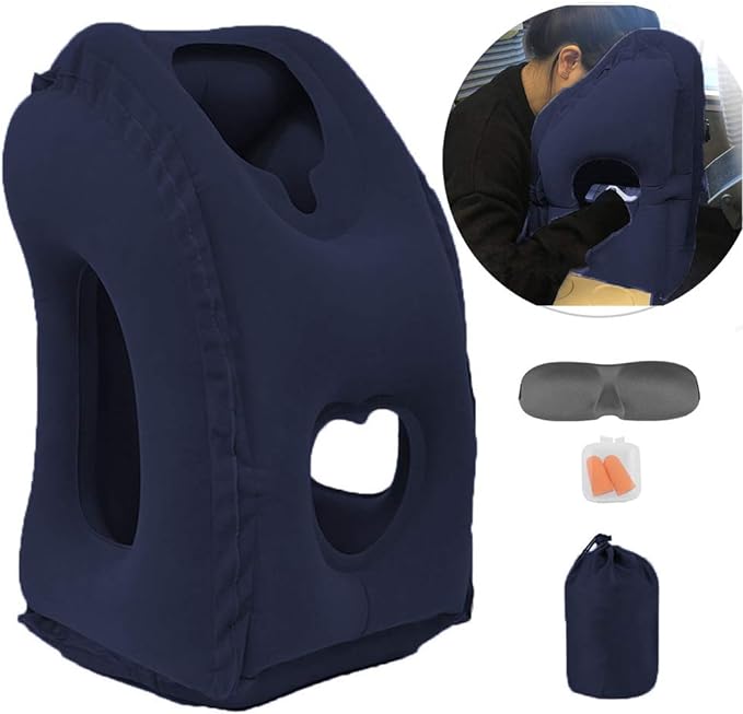 Inflatable Travel Pillow for Airplane, Inflatable Neck Air Pillow for Sleeping by Kimiandy