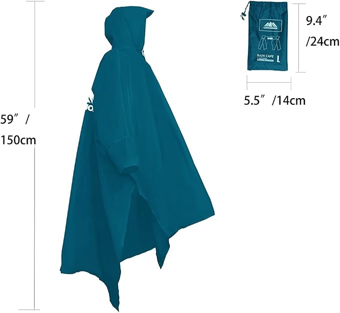 longsinger Rain Poncho for Adult, Waterproof Rain Poncho - Image 4