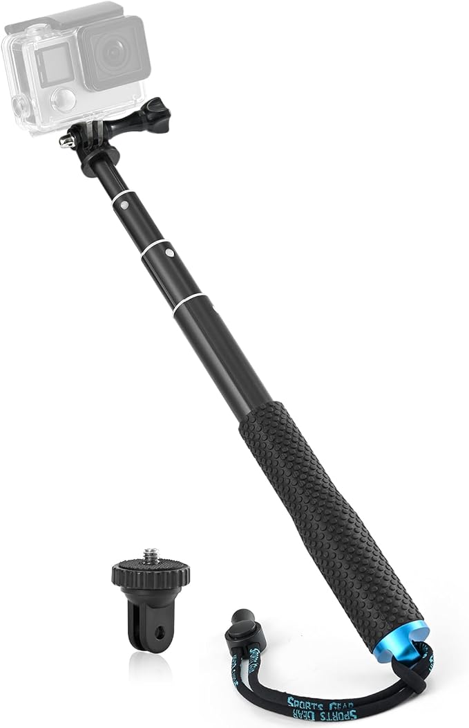 28” Extension Selfie Stick Compact Handle Grip Adjustable Pole Waterproof by Trehapuva
