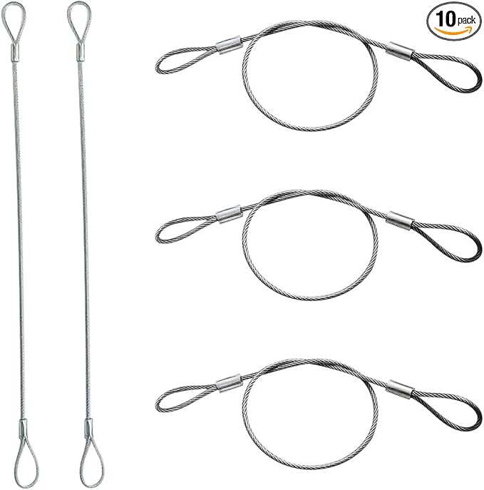 10 Pack Luggage Lock Safety Cable, Stainless Steel Cable by ZYYC