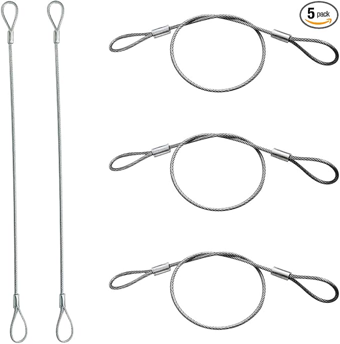 5 Pack Luggage Lock Safety Cable, Stainless Steel Cable by ZYYC