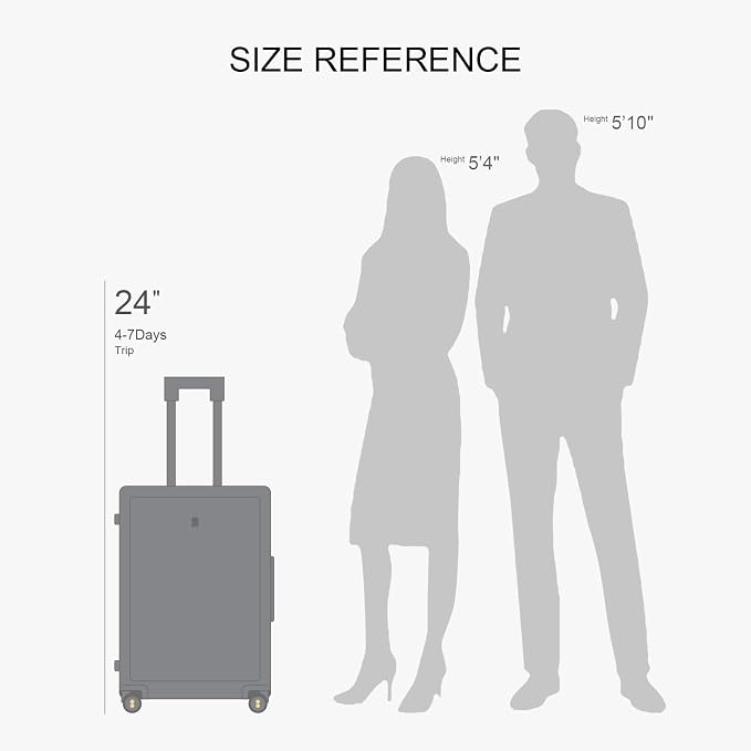 LEVEL8 Checked Luggage, Large Suitcase, Lightweight Luminous Textured Tsa - Image 9