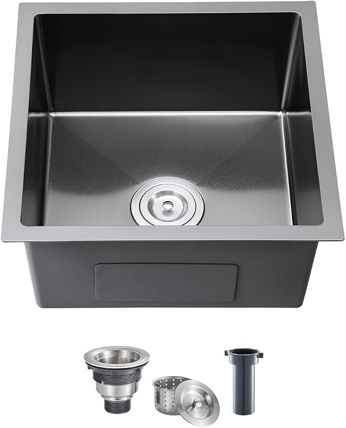 Black 18 inch Undermount Kitchen Sink by DROPINKITCHENSINK