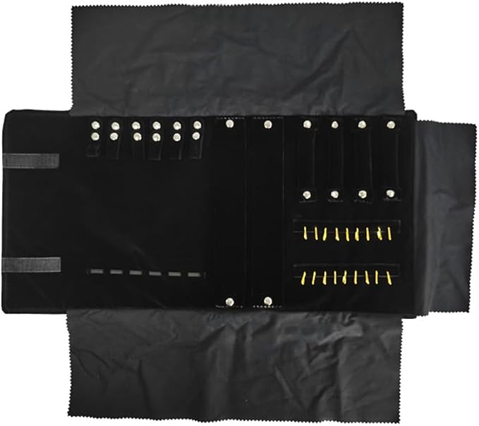 Velvet Travel Jewelry Case Roll Bag Organizer by SCIKHEFT