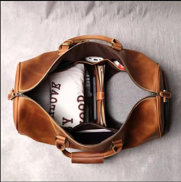 Mullis Mercantile Leather Weekender Travel Bag, a timeless classic. This - Image 6