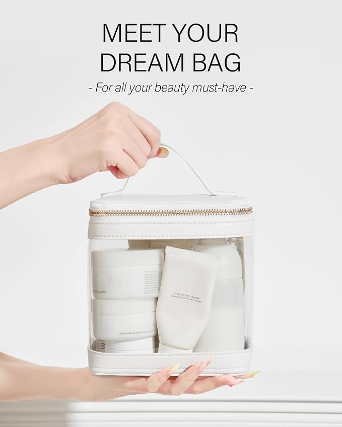 ROWNYEON Clear Makeup Case Toiletry Bag Multipurpose Travel Makeup Train Case - Image 2