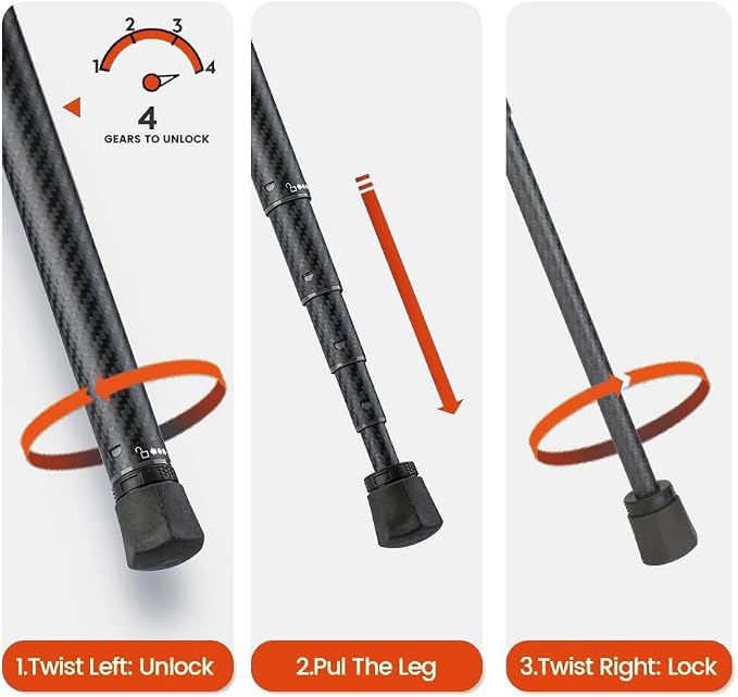 Fotopro Carbon Fiber Tripod 60 Inch 360 Degree Ball Head Quick Release Plate - Image 4