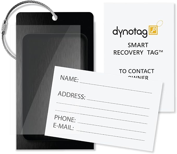 Dynotag® Web Enabled Smart Aluminum Convertible Luggage ID Tag + Braided Steel - Image 7