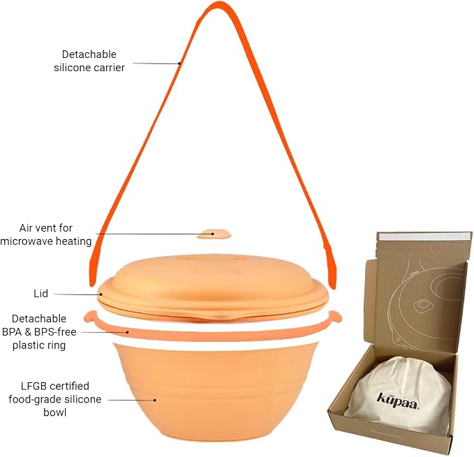 kūpaa Bowl & Carrier Duet – Microwave Safe Silicone Lunch Box - Image 6