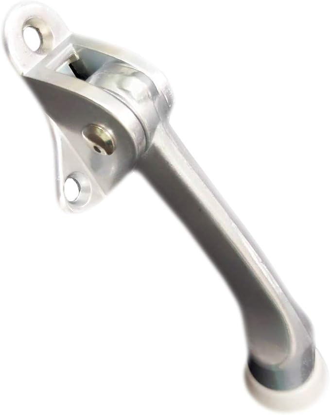QCAA Heavy Duty Kickdown Door Stopper, Zinc Die Cast, Satin Chrome, Made in by QCAAHardware