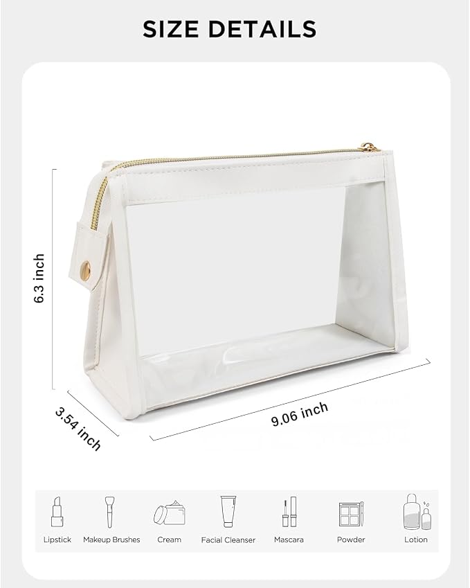 Small Clear Makeup Bag, Waterproof Clear Travel Toiletry Bag Case Cosmetic Bag - Image 5