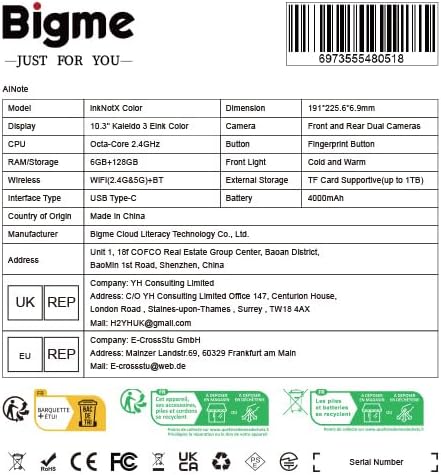 Bigme inkNoteX Color Eink Tablet Andriod 13 6+128G Ebook Reader 10.3 Inch - Image 11