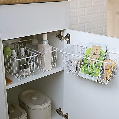 2 Set LeleCAT Hanging Wall Basket Organizer Over the Cabinet Door Adhesive Wire - Image 7