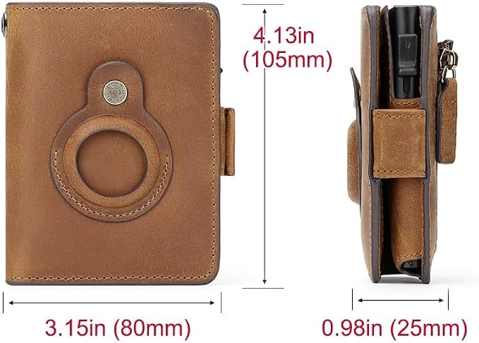 Mens Wallet Card Holder: Pop Up Aluminum Case, Genuine Leather, RFID Blocking - Image 4