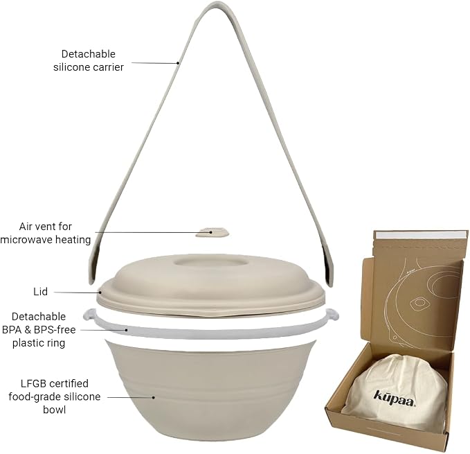 kūpaa Bowl & Carrier Duet – Microwave Safe Silicone Lunch Box - Image 6