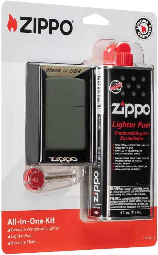 Zippo All-in-One Kit with Green Matte Windproof Lighter by ZippoManufacturingCompany