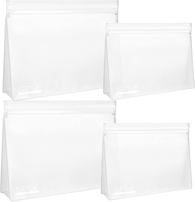 SPLF 4 Pack Leakproof Clear Toiletry bags, TSA Approved Quart Size Zipper Bags by SPLF