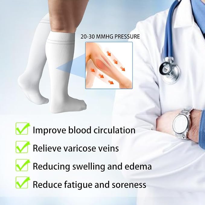 LEVSOX Compression Socks for Pregnant Women 20-30 mmHg Knee High Cute Funny - Image 6