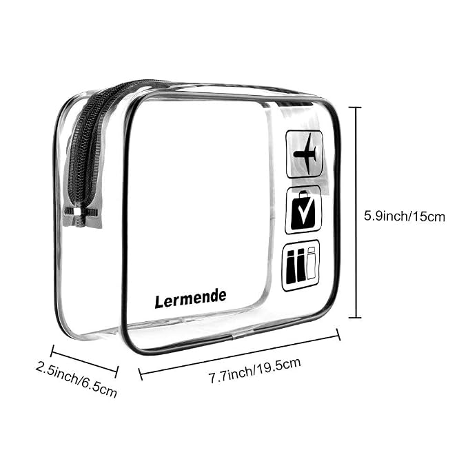 Lermende 2pcs Clear Toiletry Bag TSA Approved Travel Bag, Carry On - Image 2
