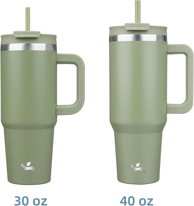 40 oz Tumbler with Handle and 2 Straws, 2 in 1 Lid Insulated Water Bottle - Image 3