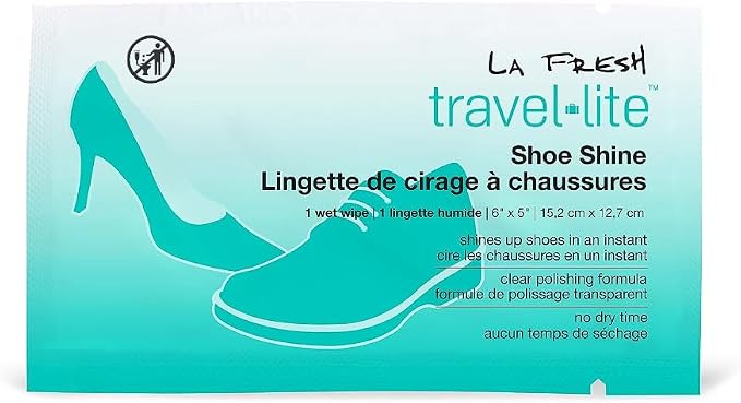 LA Fresh Travel Lite Pre-Moistened Shoe Shine Wipes Pack of 50 Individually by LAFresh