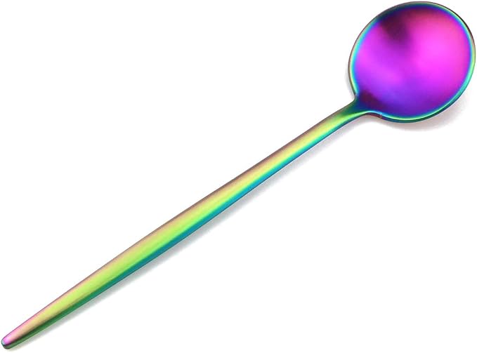 Matte Rainbow Silverware, Gugrida 5-Piece 18/10 Stainless Steel Flatware Set - Image 7
