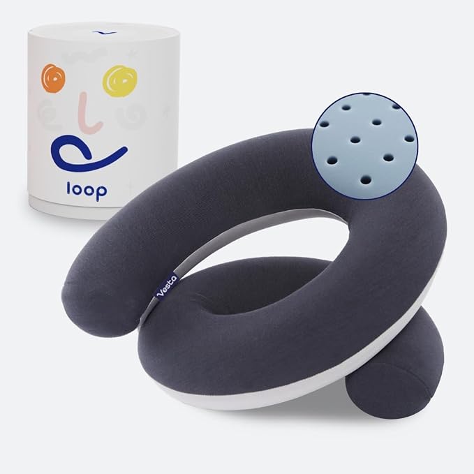 Vesta Loop Neck Pillow for Travel, Spiral Wrapping Design for Enhanced Chin & by Vesta