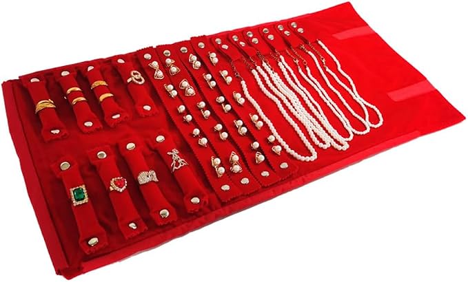 Velvet Travel Jewelry Case Roll Bag Organizer - Image 6