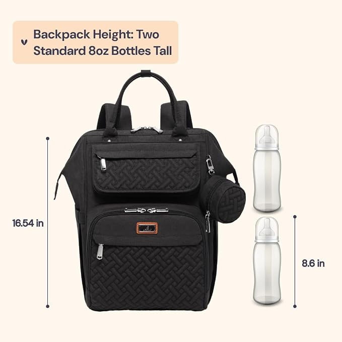 BabbleRoo Diaper Bag Backpack, Stroller Straps & Pacifier Case, Unisex Stylish - Image 2