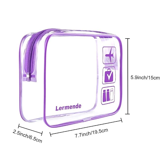 Lermende 2pcs Clear Toiletry Bag TSA Approved Travel Bag, Carry On - Image 2