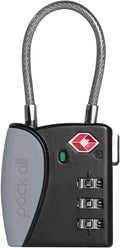 pack all TSA Approved Cable Luggage Locks, 3 Digit Combination Padlocks by packall