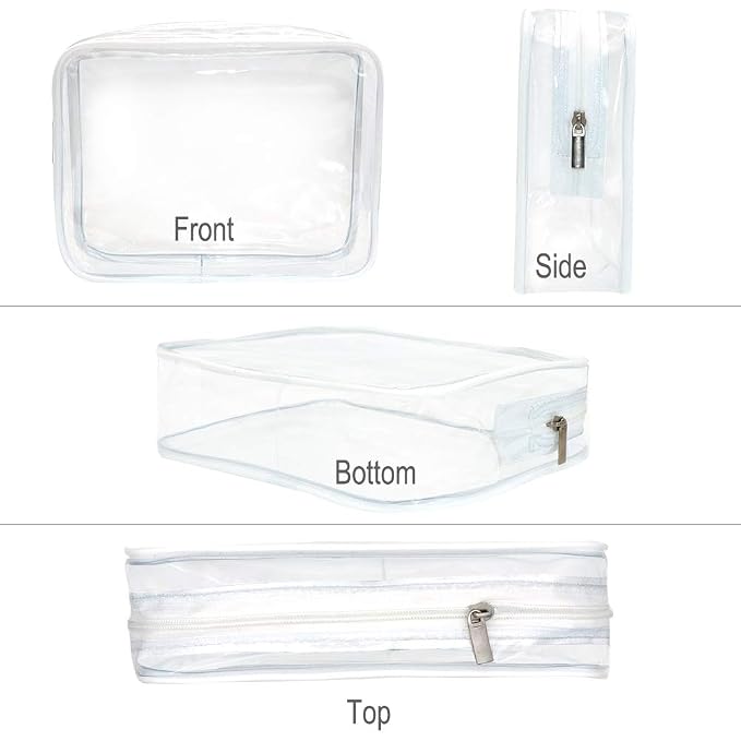 APREUTY Clear Makeup Bags, TSA Approved 6Pcs Cosmetic Makeup Bags Set Clear PVC - Image 9