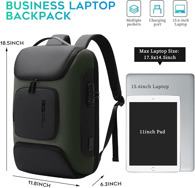 BANGE Business Backpack with USB Charging Port, Anti Theft Laptop Backpacks Fit - Image 5