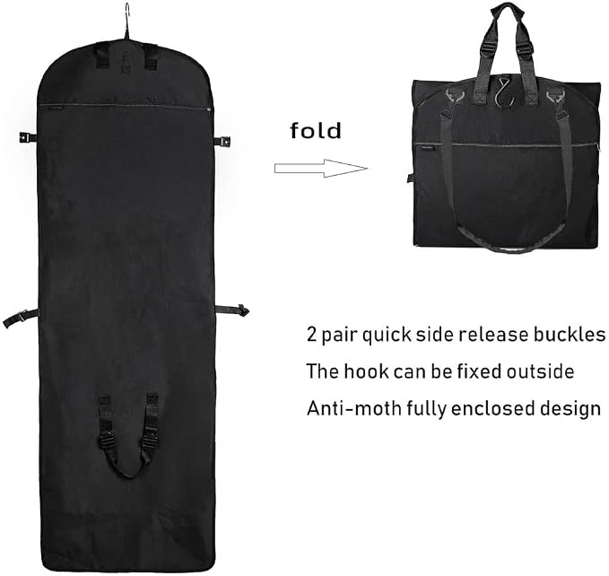 66" Versatile Travelling bags Wedding Dress Travel Garment Bag Tri-Fold Gown - Image 3
