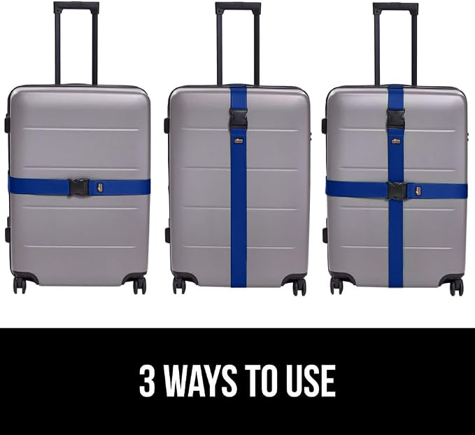 GORILLA GRIP Heavy Duty 4 Pack Adjustable Luggage Straps - Image 6