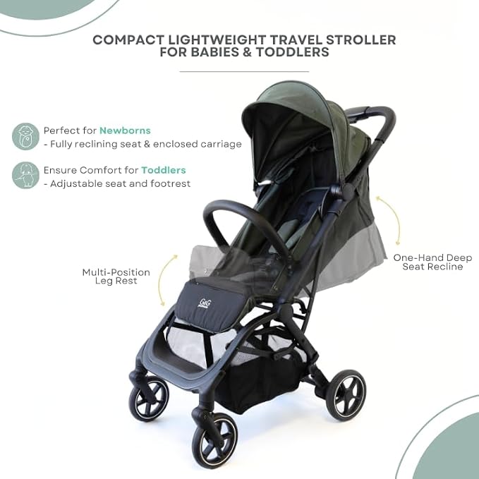 guzzie+Guss Oxygen v2 Lightweight Stroller – Compact, Travel-Friendly Baby - Image 2