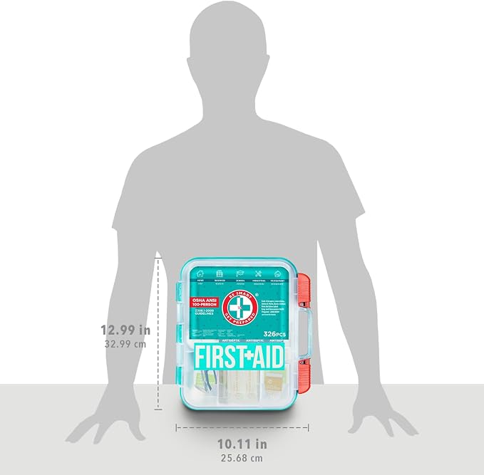 Be Smart Get Prepared First Aid Kit, 326 Piece, Exceeds OSHA and ANSI - Image 7