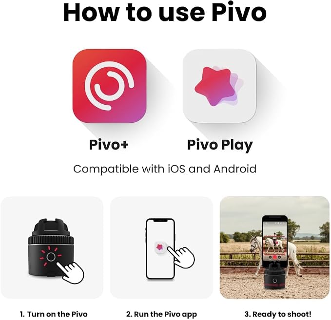 Pivo Equestrian Silver Starter Pack, Auto Face, Horse Phone Tracking Holder - Image 8