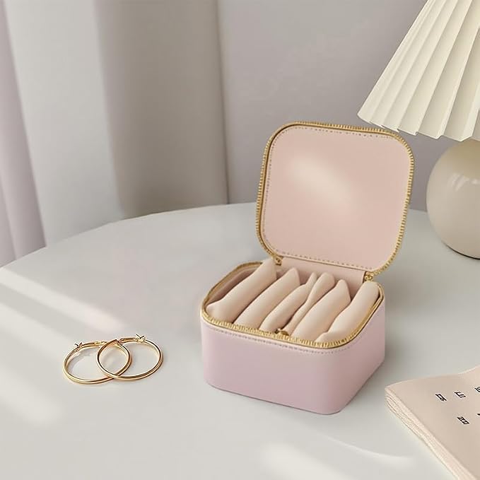 Jewelry Box Organizer for Women, Small Travel Jewelry Case, Mini Travel Jewelry - Image 2